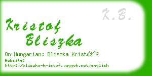 kristof bliszka business card